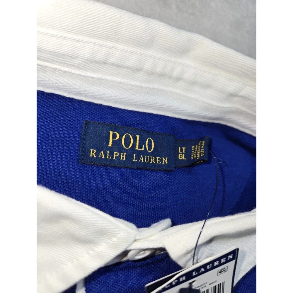 Mens Polo Ralph Lauren Short Sleeve Polo Shirt Striped Big Logo Large Tall New
